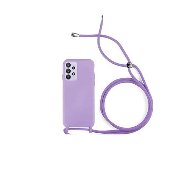 Funda de Silicona Premium con Cordones Samsung Galaxy S22 Plus Lila