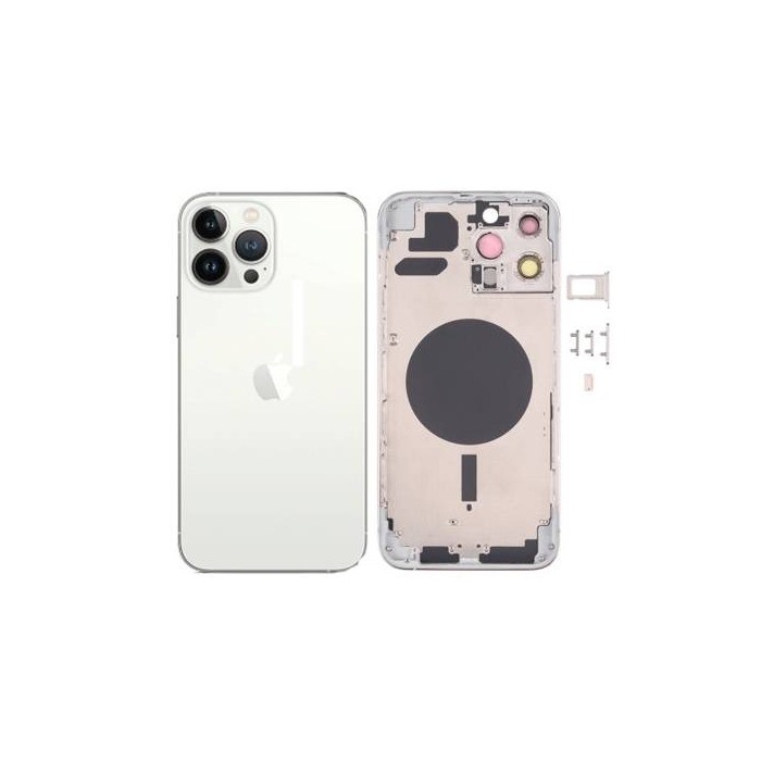 Chasis Carcasa Trasera iPhone 13 Pro Blanco Plata