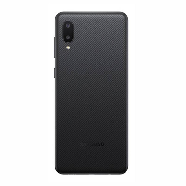 Tapa trasera azul con lente para Samsung Galaxy A02 A022 Negro