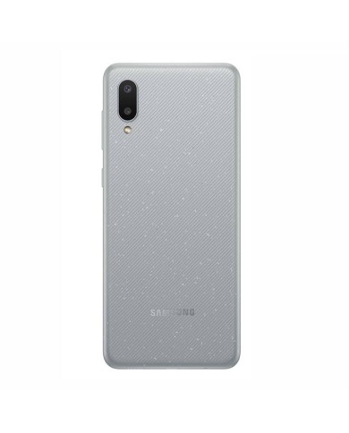 Tapa trasera azul con lente para Samsung Galaxy A02 A022 Gris