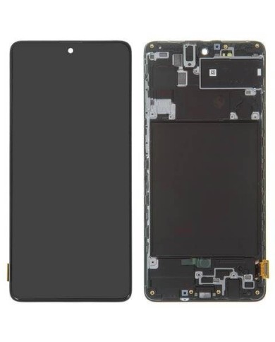 Pantalla Completa Original  con Marco Samsung Galaxy A71, A715 Negra