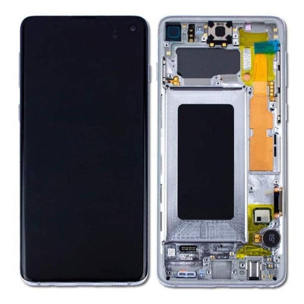 Pantalla Completa Original Samsung Galaxy S10 G973 Blanco / Plata