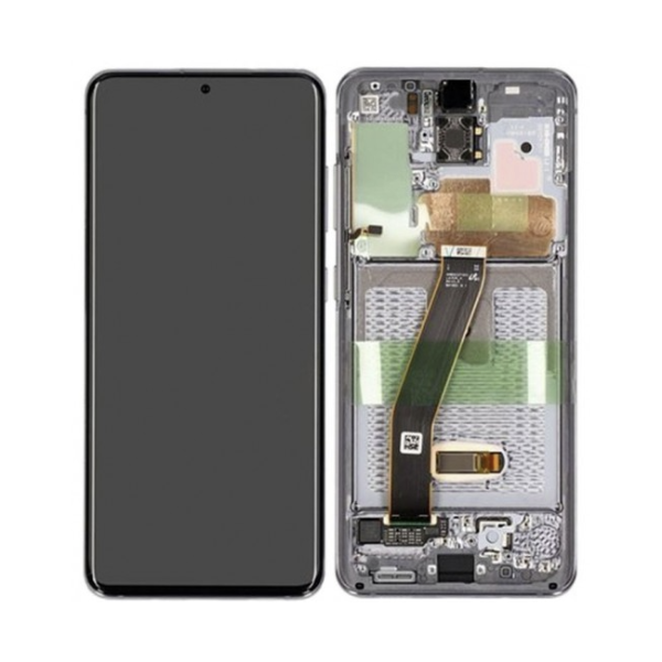 Pantalla Completa Original con Marco Samsung Galaxy S20 en color plata