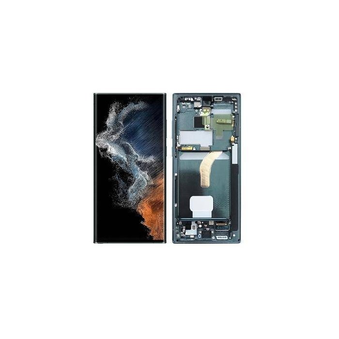 Pantalla Original Lcd + Tactil con Marco Samsung Galaxy S22 Ultra S908 Verde