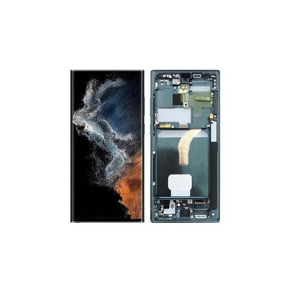 Pantalla Original Lcd + Tactil con Marco Samsung Galaxy S22 Ultra S908 Verde