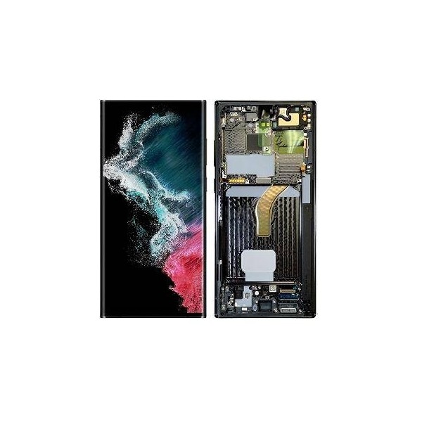 Pantalla Original Lcd + Tactil con Marco Samsung Galaxy S22 Ultra S908 Negro
