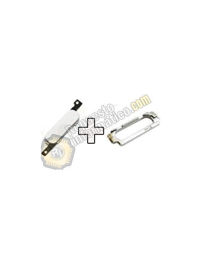 Boton Home Blanco + Marco metalico para Samsung Note 2 (N7100)