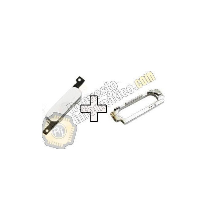 Boton Home Blanco + Marco metalico para Samsung Note 2 (N7100)