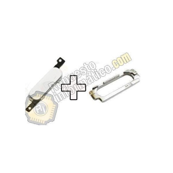 Boton Home Blanco + Marco metalico para Samsung Note 2 (N7100)