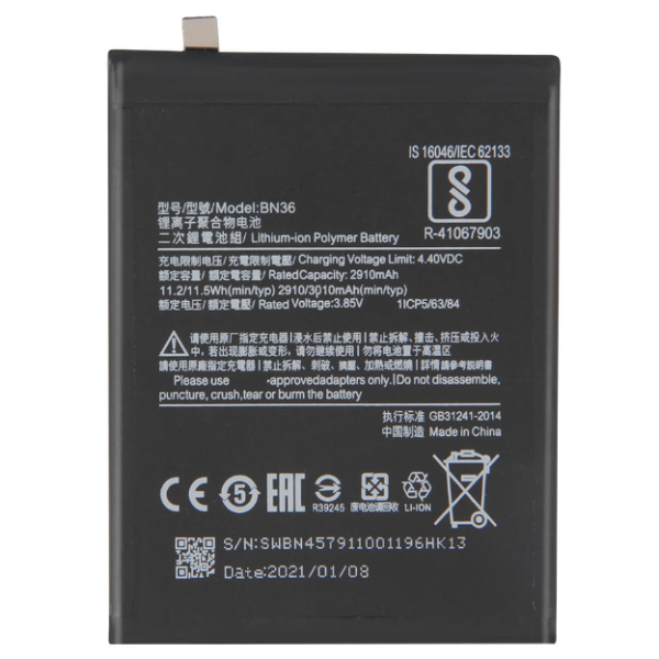 Batería BN36 de Repuesto para Xiaomi Mi A2 - ENVIO 24H