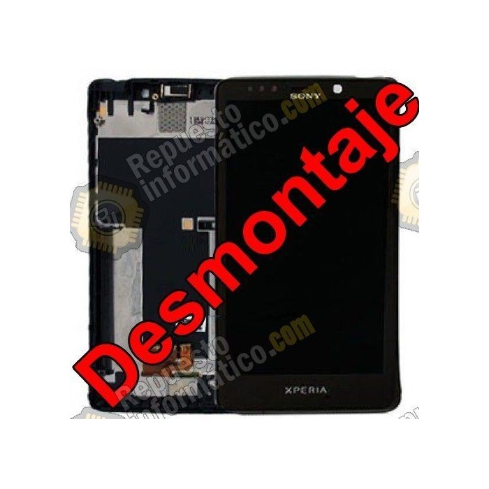 Pantalla (lcd+tactil+marco) Sony Xperia T Lt30 Mint negro (desmontaje)