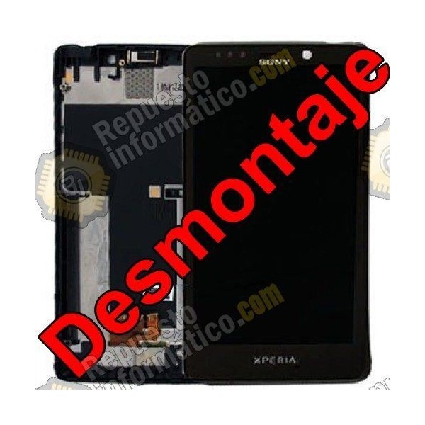 Pantalla (lcd+tactil+marco) Sony Xperia T Lt30 Mint negro (desmontaje)