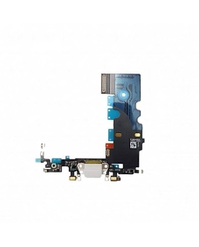 Flex Conector de Carga, Antena y Microfono IPhone 8 Blanco
