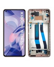 Pantalla  Original con Marco Xiaomi Mi 11 Lite 5G Rosa