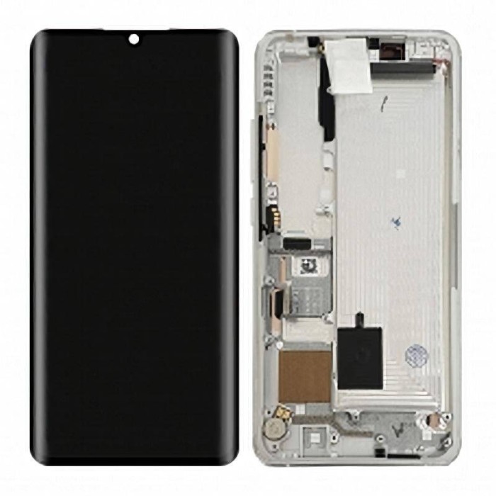 Pantalla Con Marco Xiaomi Mi Note 10, Mi Note 10 Pro,Mi CC9 Pro Plata