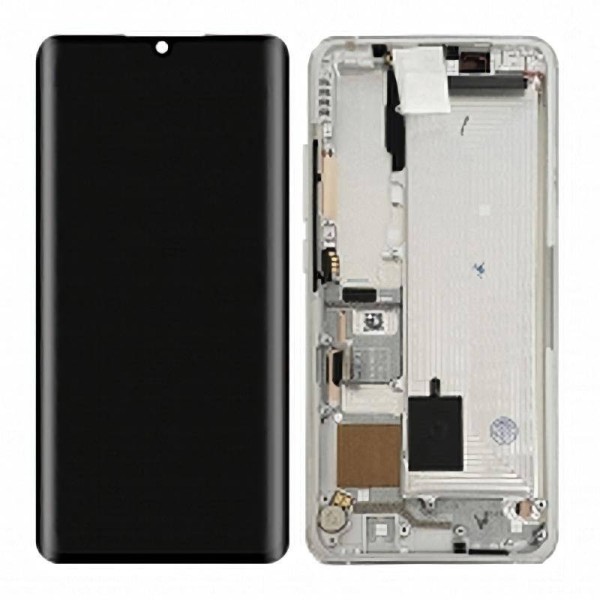 Pantalla Con Marco Xiaomi Mi Note 10, Mi Note 10 Pro,Mi CC9 Pro Plata