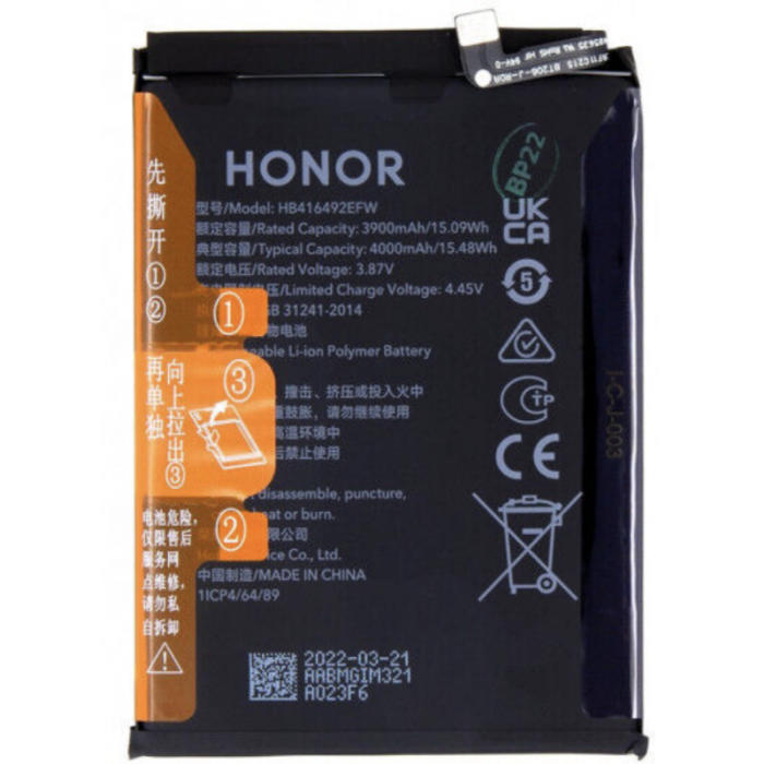 Bateria HB416492EFW para Honor X8 4G
