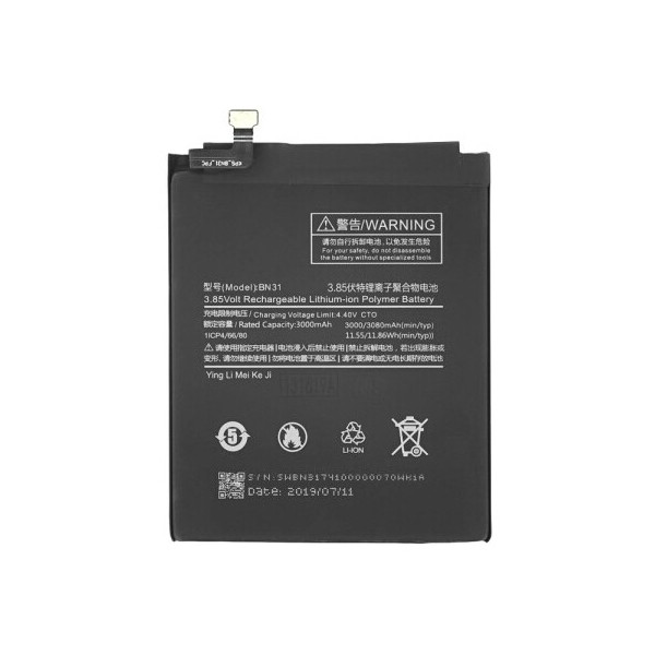 Batería Xiaomi Redmi Note 5A, Mi5X, Mi A1 BN31