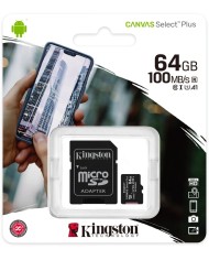 Tarjeta de memoria Micro SD Kingston de 64GB Clase 10