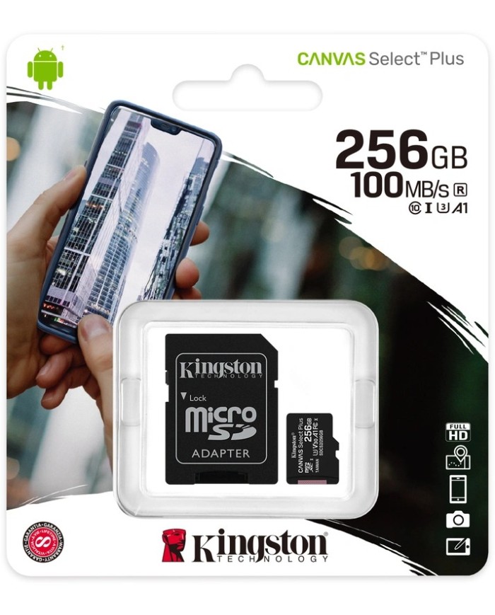 Tarjeta de memoria Micro SD Kingston 256 GB Clase 10