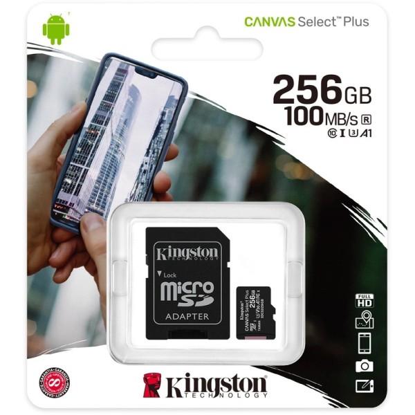 Tarjeta de memoria Micro SD Kingston 256 GB Clase 10