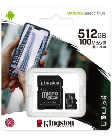 Tarjeta de memoria Micro SD Kingston 512 GB Clase 10