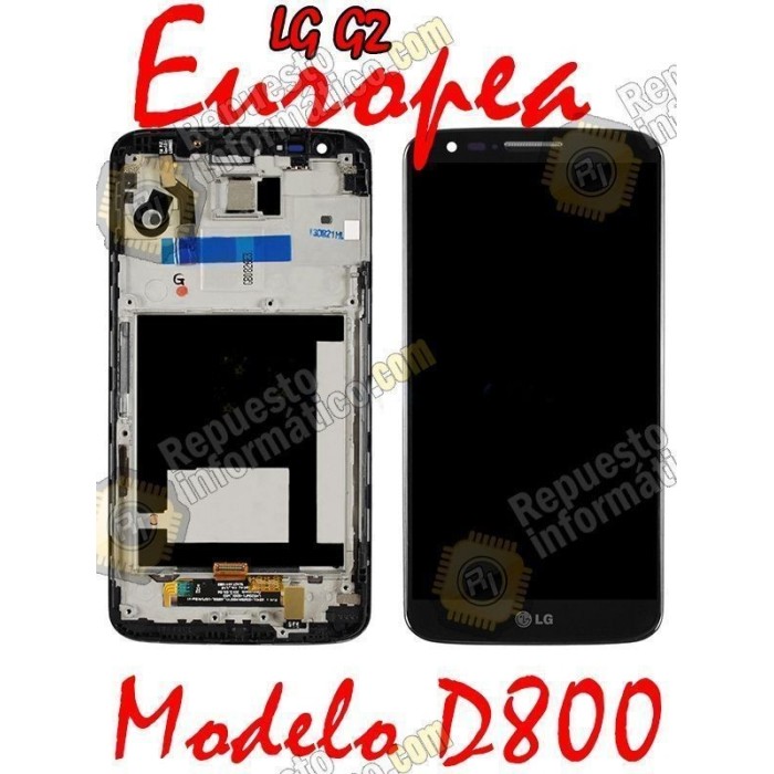 Pantalla LG g2 CON MARCO Version Europea Negra Version (D800)