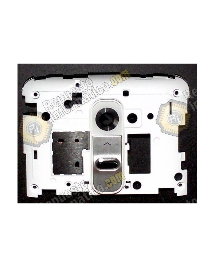 carcasa trasera-intermedia del Chasis con botones y ventana cámara  LG Optimus G2, D802 (blanca)