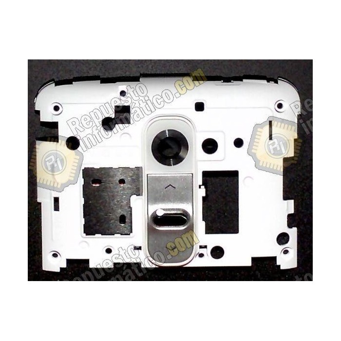 carcasa trasera-intermedia del Chasis con botones y ventana cámara  LG Optimus G2, D802 (blanca)