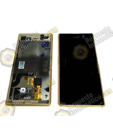 Pantalla (Lcd+Tactil+Marco) Xperia M5 (negra/dorada)