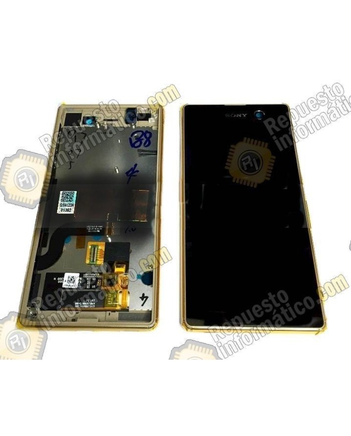Pantalla (Lcd+Tactil+Marco) Xperia M5 (negra/dorada)