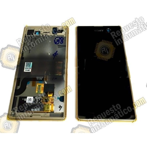 Pantalla (Lcd+Tactil+Marco) Xperia M5 (negra/dorada)