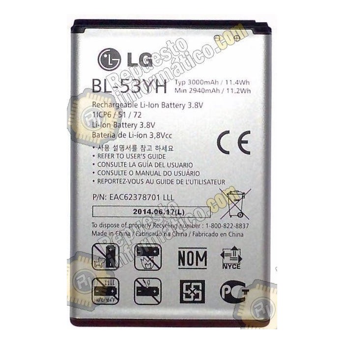 Bateria original LG Optimus G3 (D855) (Nueva)