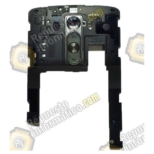Carcasa intermedia+lentilla+botones LG D855 Optimus G3 Chasis negro (Desmontaje)