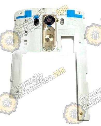 Carcasa intermedia+lentilla+botones LG D855 Optimus G3 Chasis blanco (Desmontaje)