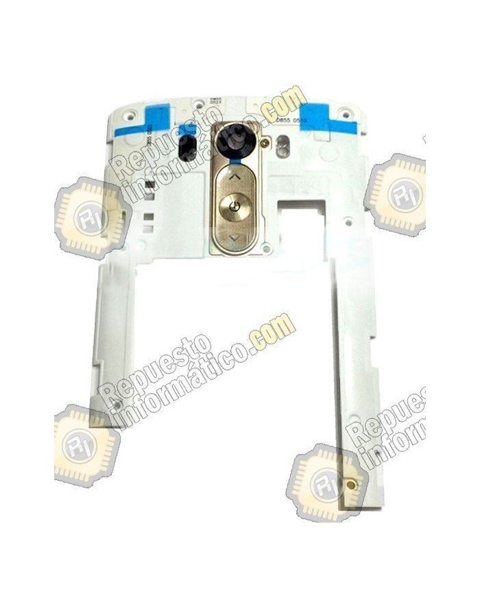 Carcasa intermedia+lentilla+botones LG D855 Optimus G3 Chasis blanco (Desmontaje)