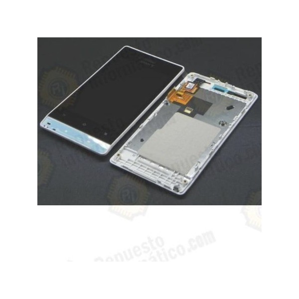 Pantalla (Lcd+tactil+marco) Xperia Miro st23i blanco