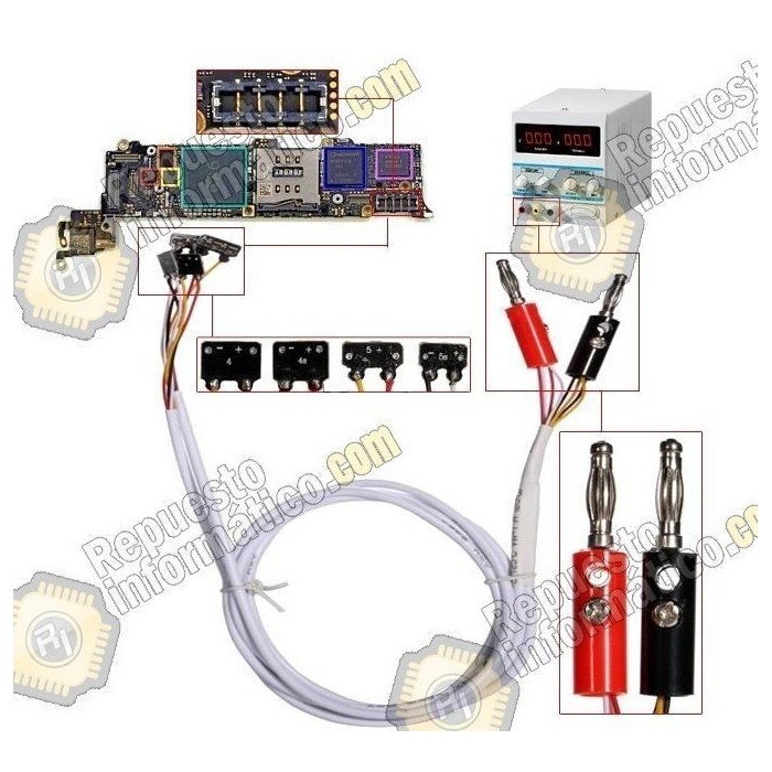 Cable dummy de alimentacion directa desde fuente a iphone
