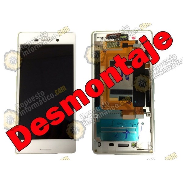 Pantalla (Lcd+tactil+marco) Xperia M4 Aqua Blanca (Desmontaje)