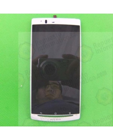 Pantalla (lcd+tactil+ marco) xperia LT18 blanca (REPARADA)