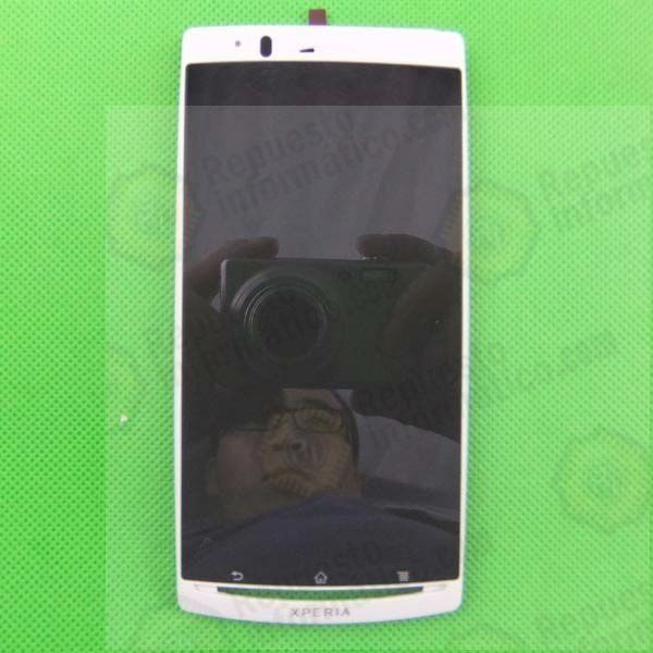 Pantalla (lcd+tactil+ marco) xperia LT18 blanca (REPARADA)