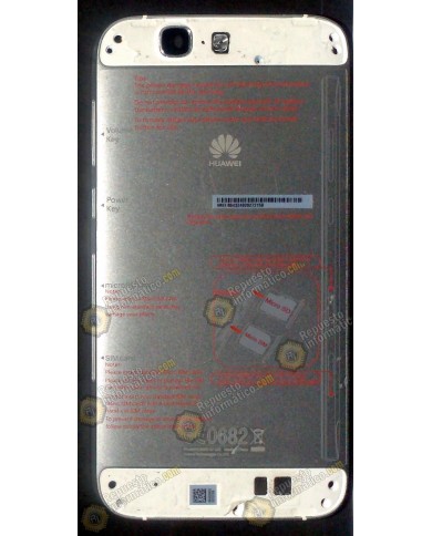 Tapa trasera metalica silver Huawei ASCEND G7 (Desmontaje)