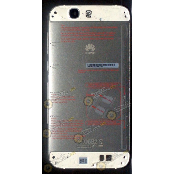 Tapa trasera metalica silver Huawei ASCEND G7 (Desmontaje)