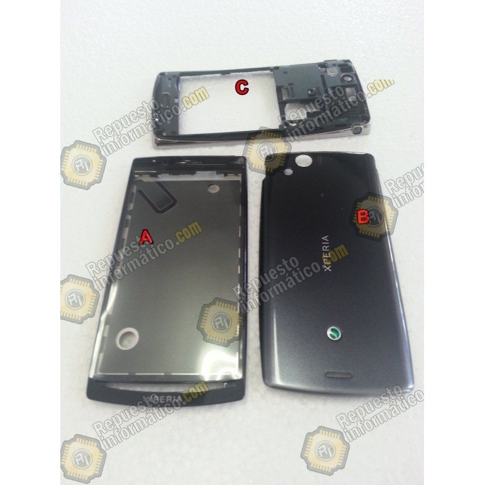 Carcasa frontal y trasera Xperia arc s lt18, LT18i NEGRA