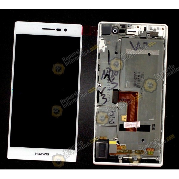 Pantalla completa para Huawei P7 (CON MARCO) (BLANCO)