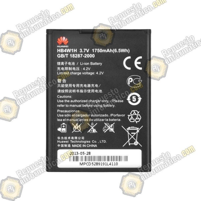 Bateria huawei de 1750mAh para Y210c (HB4W1)