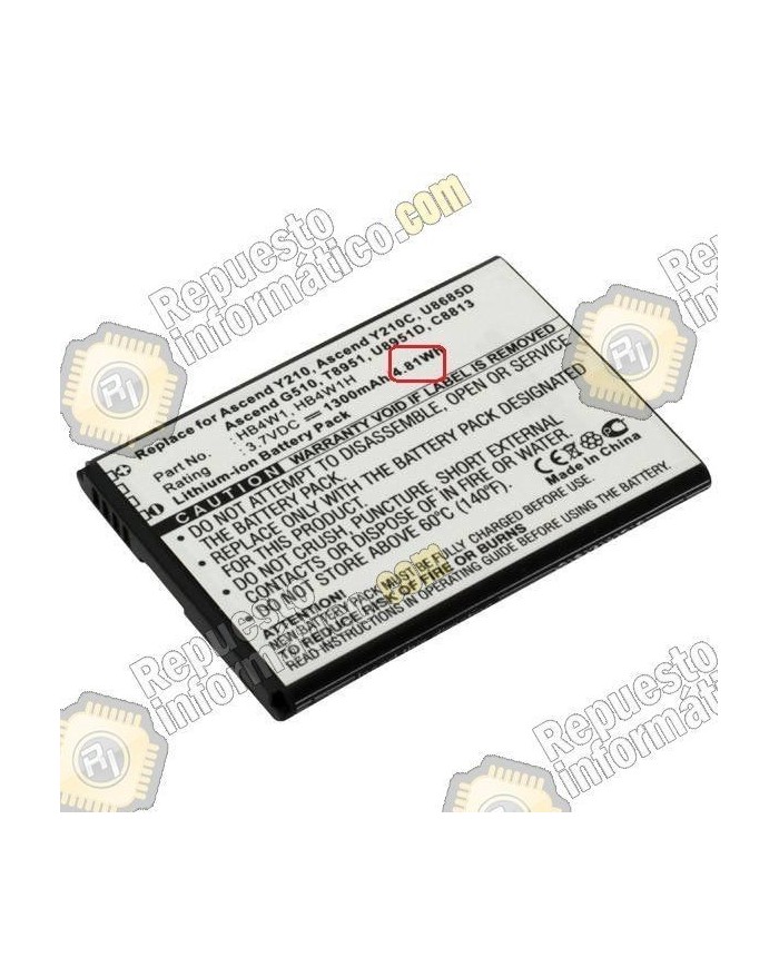 Bateria Original Huawei HB4W1   1300Amh/4.81Wh