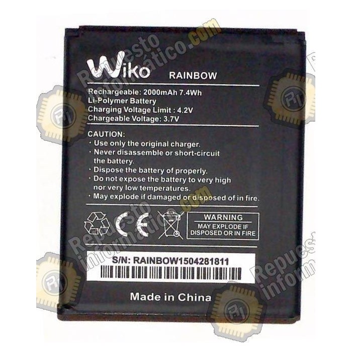 Bateria Original WIKO RAINBOW,CINK FIVE, DARK NiGHT,Bloom, WAX 4G